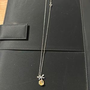 Dragonfly yellow gem necklace